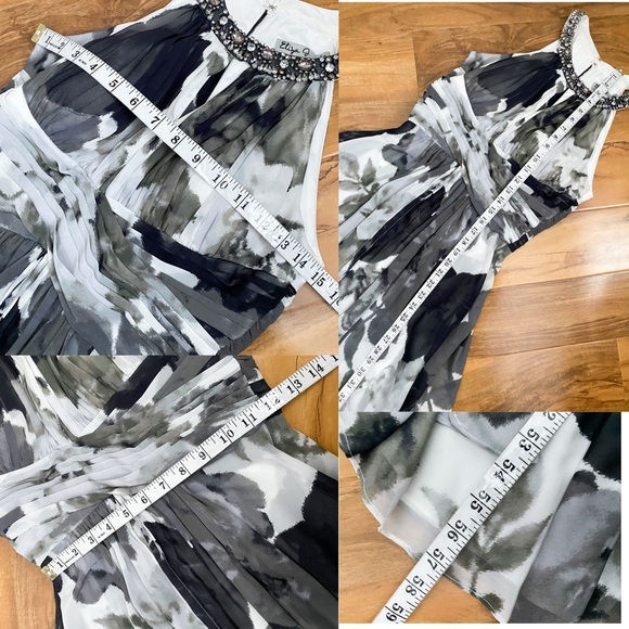 Eliza J Gray Floral Halter Maxi Dress Beaded Empire Formal Gown Event Wedding 2 - Picture 14 of 14